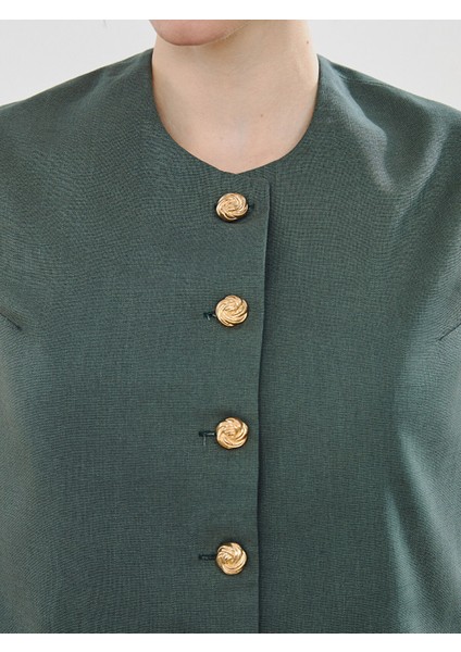 Yeni Sezon Bisiklet Yaka Keten Görünümlü Kadın Klasik Yelek fiyatları