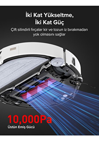 S8 Maxv Ultra Akıllı Robot Süpürge - Beyaz indirimleri