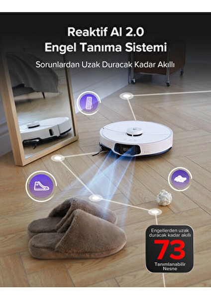 S8 Maxv Ultra Akıllı Robot Süpürge - Beyaz