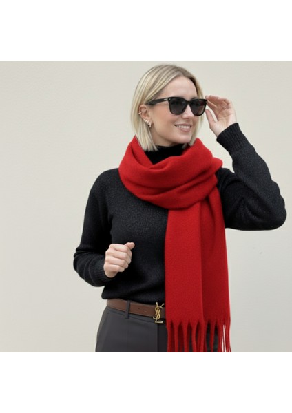 Klein Soft Touch Püskül Detaylı Yün Dokulu Premium Kışlık Şal Saçaklı Atkı fiyatları