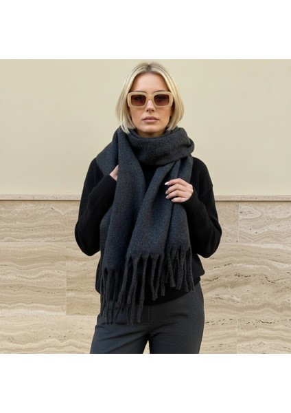 Klein Soft Touch Püskül Detaylı Yün Dokulu Premium Kışlık Şal Saçaklı Atkı fiyatları