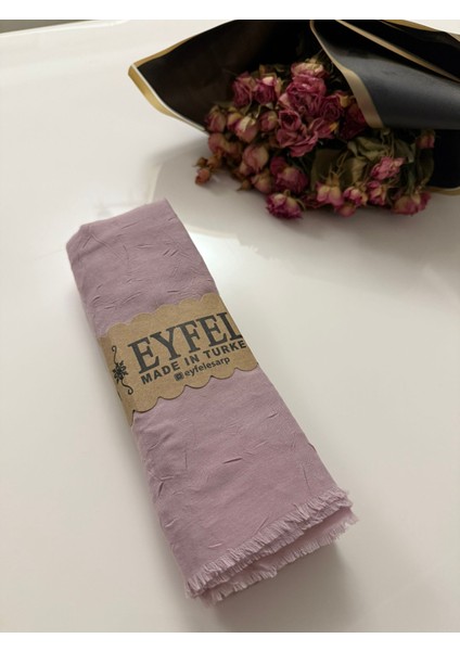 Ütü Gerektirmeyen Lila Renkli Bambu Kraş Şal