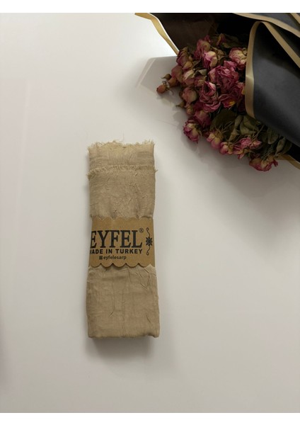 Bej Renkli Ütü Gerektirmeyen Bambu Kraş Şal fiyatları