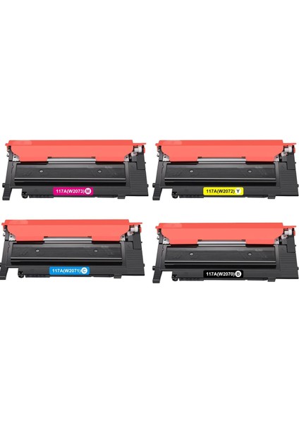 117A (W2070A) / 117A (W2071A) - Hp Color Laser Mfp 178NW (4ZB96A / M178) Yazıcı Uyumlu Çipli Muadil Toner Seti