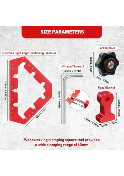 4pcs Ahşap Işleme Aletleri Için Köşe Kelepçeleri, 45 ve 90 Derece Kelepçeler Alüminyum Alaşım Konumlandırma Kareleri Dik Açı Kelepçeler (Yurt Dışından) fırsatları