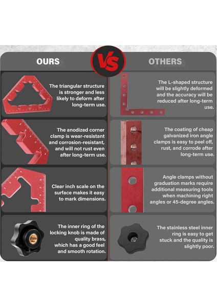 4pcs Ahşap Işleme Aletleri Için Köşe Kelepçeleri, 45 ve 90 Derece Kelepçeler Alüminyum Alaşım Konumlandırma Kareleri Dik Açı Kelepçeler (Yurt Dışından) indirimleri