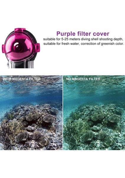 INSTA360 X3 Dalış Kasası Için Dalış Filtresi, Tüplü Dalışta Renk Düzeltmesi, Şnorkel ve Sualtı Fotoğrafları Videolar, Mor (Yurt Dışından) indirimleri