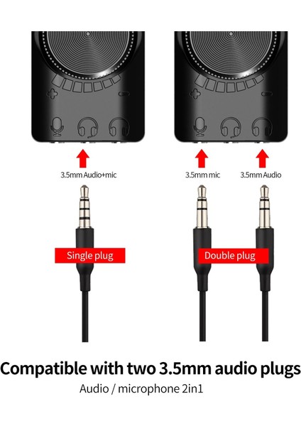 A4677 USB 2.0 Ses Kartı 7.1 Kanallı Pc ve Laptop Için Pubg Oyun Harici Ses Kartı 3.5mm-Kulaklıkla Tak ve Çalıştır Mikrofon Jakları Ses Kontrolü Mikrofon Oyunları Ses Efekti Yükseltme Adaptörü modelleri