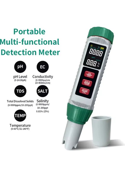Dijital Klor Metre Ph Test Cihazı 5, 1 Ph/ec/tds/tuz/sıcak Test Cihazı Yüzme Havuzu Dedektörü Için Su Kalitesi Analizörü (Yurt Dışından) modelleri