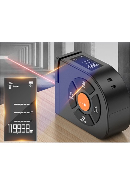 3 Arada 1 Lazer Rangefinder 50M Bant Memperi Cetvel LCD Ekran Arka Işık Mesafesi Ölçüm Cihazı Binası (Yurt Dışından) fırsatları