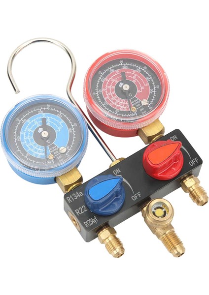 HS-M01 Soğutucu Teşhis Manifold Göstergesi G1/4 Durum Manometre Basınç Göstergesi Soğutma Araçları R22/R1234YF (Yurt Dışından) modelleri