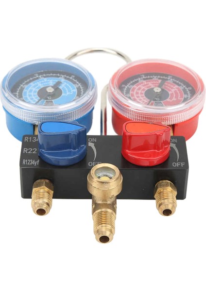 HS-M01 Soğutucu Teşhis Manifold Göstergesi G1/4 Durum Manometre Basınç Göstergesi Soğutma Araçları R22/R1234YF (Yurt Dışından) fırsatları