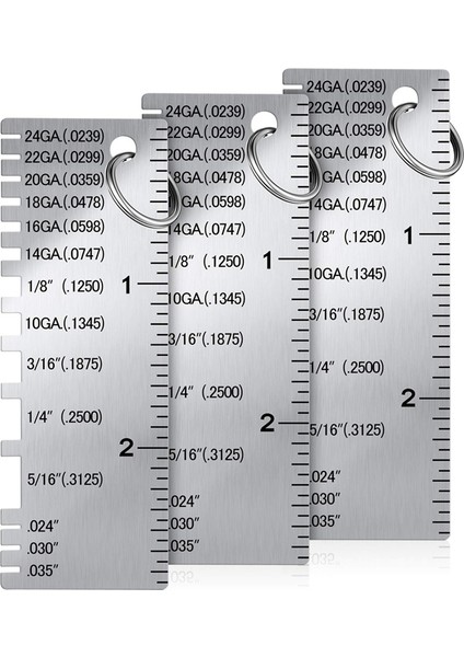 Metal Sac Kalınlık Göstergesi, 3 Paket Paslanmaz Çelik Tel Gösterge Boyutu Muayene Aracı Kaynak Aracı Aksesuarları (Yurt Dışından) modelleri