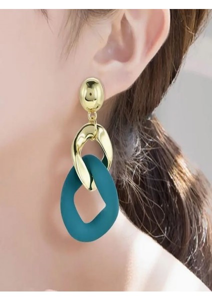 Elegant Sallantılı Yeşil Küpe