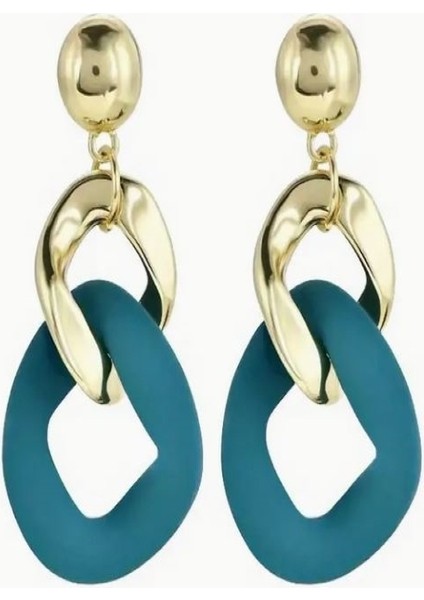 Elegant Sallantılı Yeşil Küpe