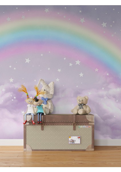 Gökkuşağı Temalı Duvar Kağıdı -Isı ve Ses Yalıtımı Yırtılmaz