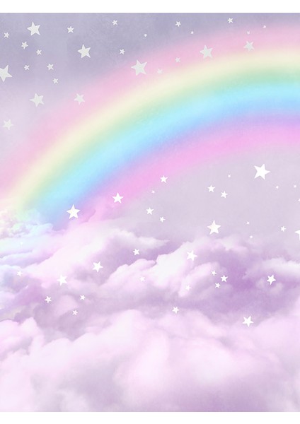 Gökkuşağı Temalı Duvar Kağıdı -Isı ve Ses Yalıtımı Yırtılmaz modelleri