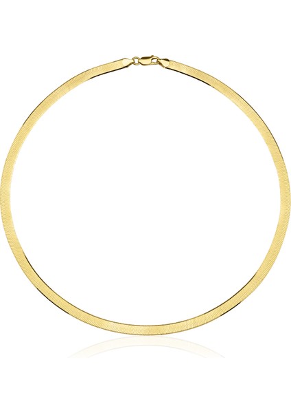 14 Ayar Altın Italyan Ezme Kolye Zincir 5,20 mm