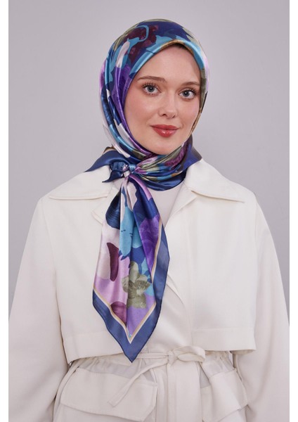 Saks Gül Desen Kristal Eşarp