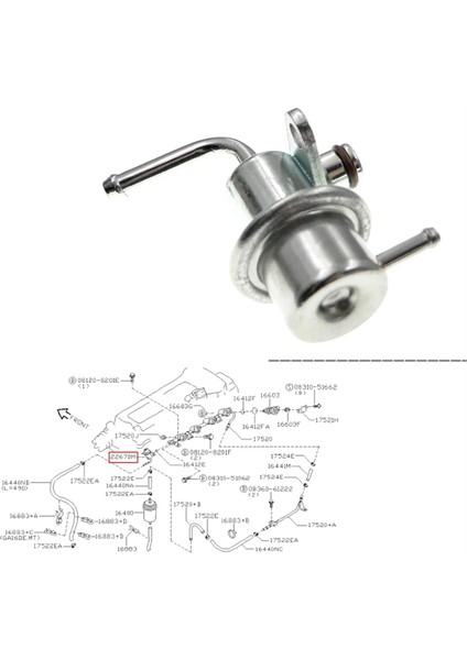 22670-41B00 5G1284 Nissan 200SX Sentra Için Yakıt Basıncı Regülatörü 1.6l 1.8l 1995-1998-2020 GA16DE 158-0914 22670 (Yurt Dışından) modelleri