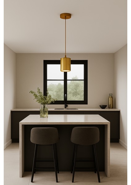 Modern Tasarım Yatak Odası Salon Mutfak Giyinme Odası GU10 Duylu Ampül Dahil Tekli Sarkıt Avize Goldkasa Günışığı fiyatları