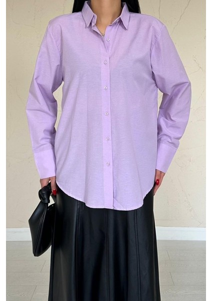 Lila Poplin Gömlek modelleri