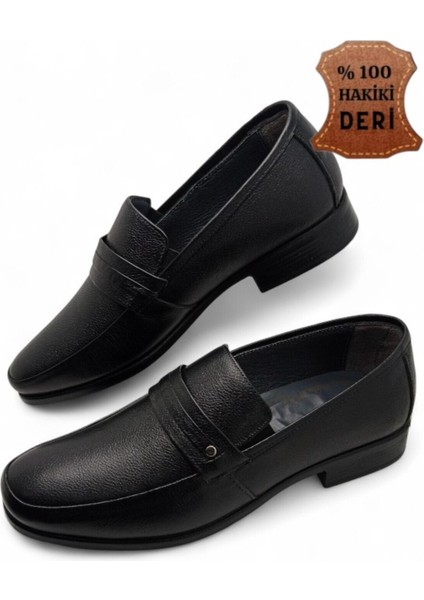 Erkek Iç Dış Hakiki Deri Ultra Rahat Ortopedik Tabanlı Hafif Mevsimlik Siyah Günlük Klasik Ayakkabı fırsatları