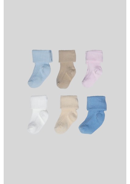 6 Çift Newborn Anti-Bakteriyal Yeni Doğan ve Bebek Çorabı 0-6 Ay