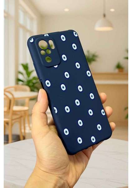 Redmi Note 10 ve 10S Uyumlu Nazar Boncuk Desenli Silikon Darbe Emici Klasik Korumalı Rubber Kılıf modelleri