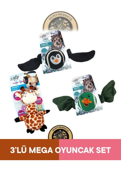 Meta Ball Penguen-Ördek-Ultrasonik Zürafa Oyuncak 3'lü Set