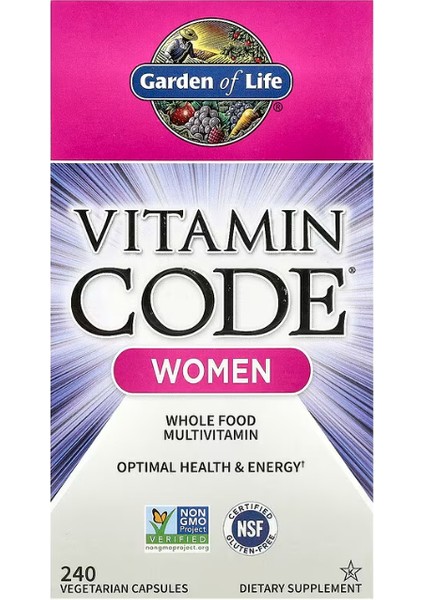 Multivitamin For Women, Vitamin Code Women's Multi - Whole Food Womens Multi Vitamin, Iron, 240 Caps