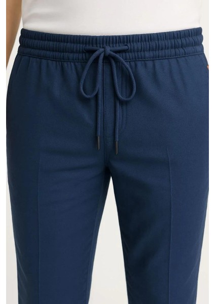 Erkek Keten Pantolon – Cepli, Beli Lastikli ve Bağcıklı, Nefes Alan Rahat Kalıp, Yazlık ve Baharlık Günlük Giyim, Şık & Konforlu Boru Paça Model - Lacivert