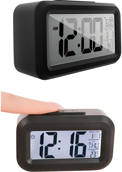 Gece Dijital Masa Saati Dijital Alarmlı LED Ekran Pilli Çalar Saat - N383J865-M70383