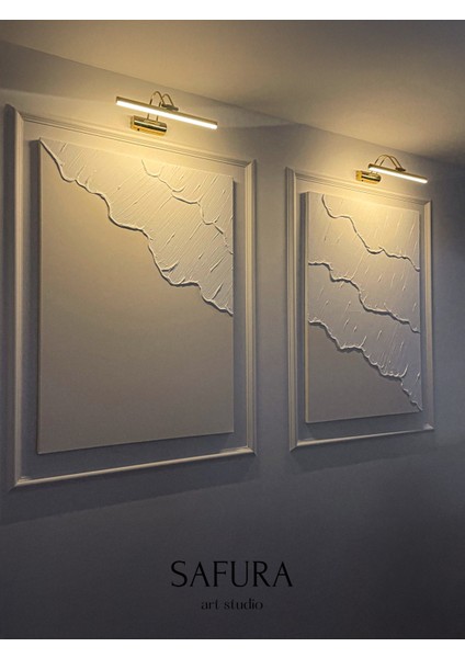 Dokulu Tablo – El Yapımı 3 Boyutlu Alçı Minimalist Dekor, Modern Iskandinav Duvar Sanatı (Dalga No:1 Krem) indirimleri