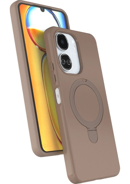 Redmi 13C Uyumlu Içi Kadife Stand Olabilen Halka Yüzüklü Kılıf