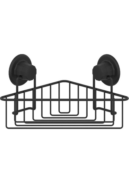 Vakumlu Banyo Duvar Rafı Şampuanlık Köşe Rafı Siyah S251 fiyatları