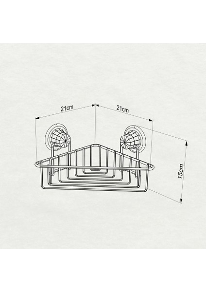 Vakumlu Banyo Duvar Rafı Şampuanlık Köşe Rafı Siyah S251 modelleri