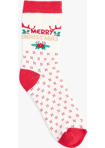 Yılbaşı Temalı Pamuklu Havlu Soket Çorap