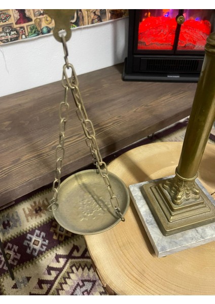 -Mermer Tabanlı Antika Adalet Terazisi-Dekoratif&koleksiyonluk