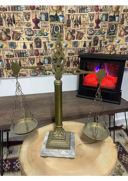 -Mermer Tabanlı Antika Adalet Terazisi-Dekoratif&koleksiyonluk modelleri
