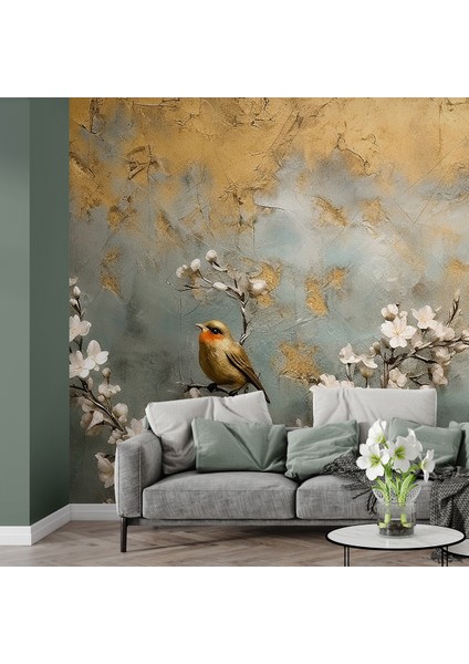 Çiçek Ağaç Kuş Motifli Yırtılmaz Duvar Kağıdı Isı ve Ses Yalıtım Özellikli fiyatları