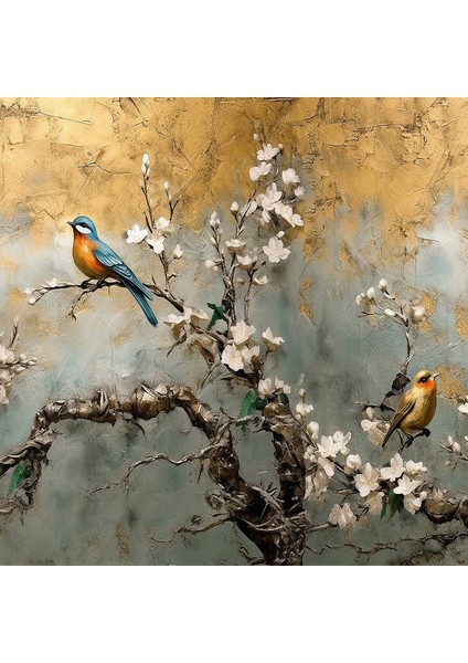Çiçek Ağaç Kuş Motifli Yırtılmaz Duvar Kağıdı Isı ve Ses Yalıtım Özellikli indirimleri