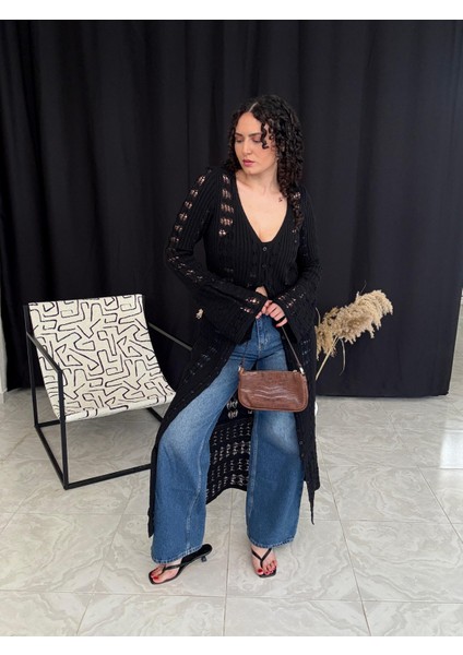 Ispanyol Kollu Uzun Ajurlu Hırka fırsatları