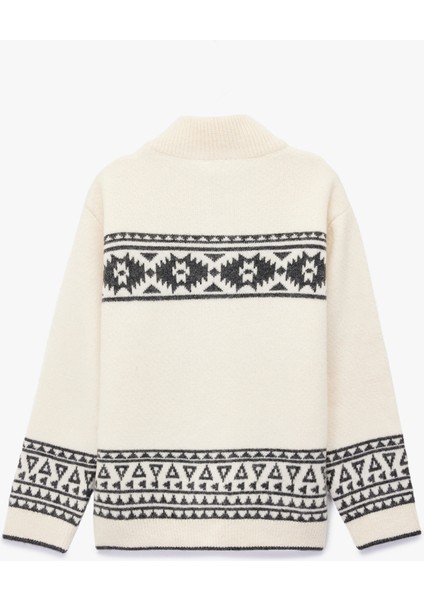 Yarım Fermuarlı Dik Yaka Uzun Kollu Triko Kazak fiyatları