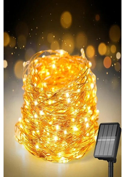 Güneş Enerjili 20 Metre Peri LED Işık 200 LED 8 Mod Dış Mekan Ağaç Balkon Solar Bahçe Aydınlatma