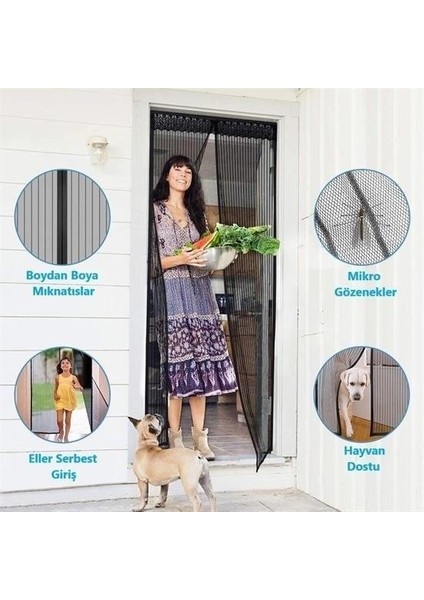 ® Pratik Manyetik Mıknatıslı Beyaz Kapı Pencere Sinekliği Tülü 90 x 210 cm fırsatları