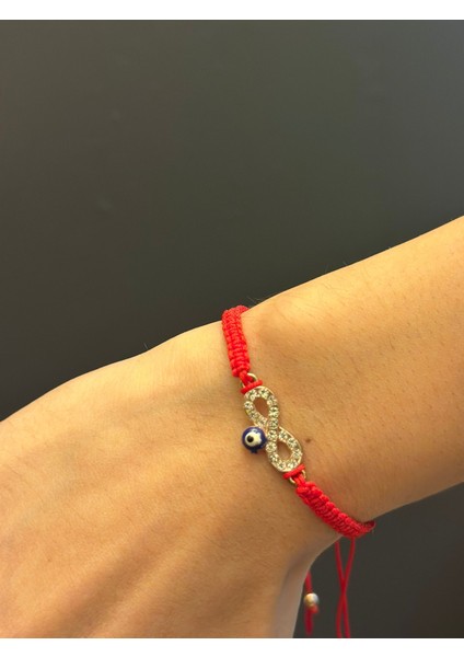 Zirkon Taş Işleme Sonsuzluk Kırmızı Makrome Ip Bileklik indirimleri