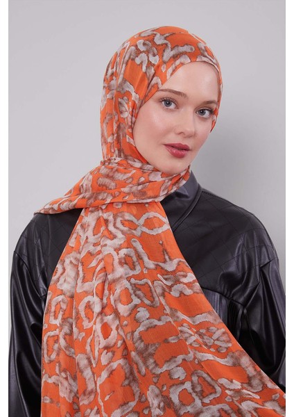 Turuncu Leopar Desen Vivian Şal fiyatları