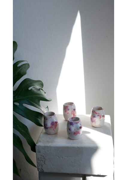 El Yapımı Seramik Memeli Shot Bardağı Seti, Hediyelik Tekila Bardağı Seti 4'lü modelleri