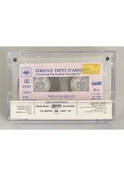 Terence Trent Darby Introducing The Hardline According To Kaset (Orijinal Dönem Kağıt Baskı Kaset) fiyatları